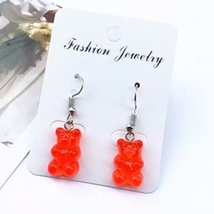 🌸NEW🌸Mini Gummy Bear Hook Earrings Red